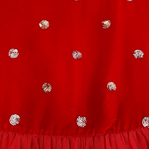 Mini Boden Gorgeous Red Velvet polka dot dress holiday 7-8 - Picture 3 of 6